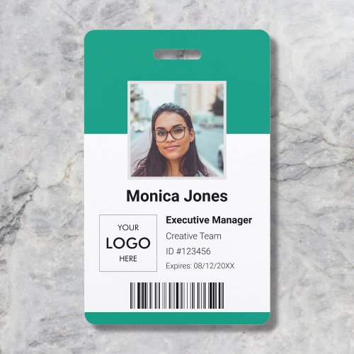 Employee Photo ID QR Code Badge
