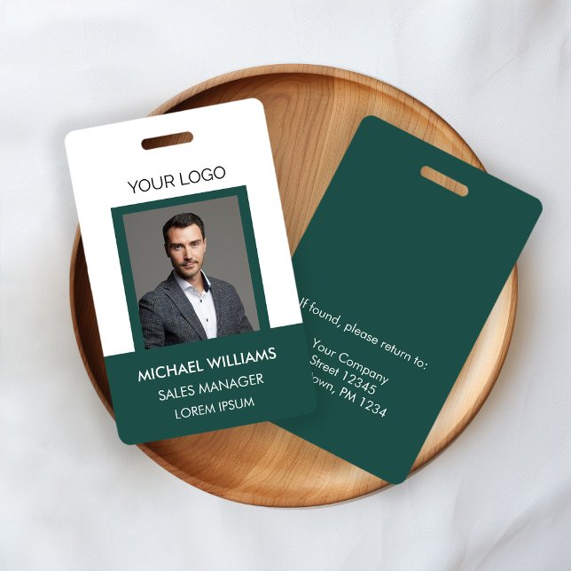 Employee Photo ID White Green Badge (Creator Uploaded)