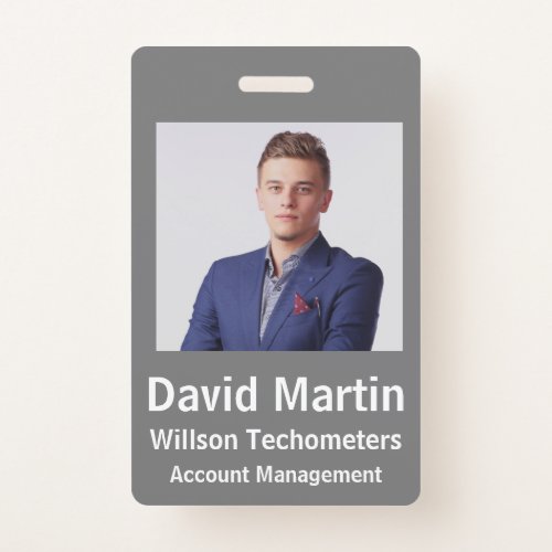 Employee Photo ID with custom details Badge