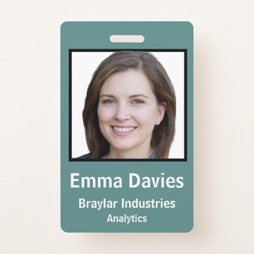 Employee Photo ID with custom details Badge