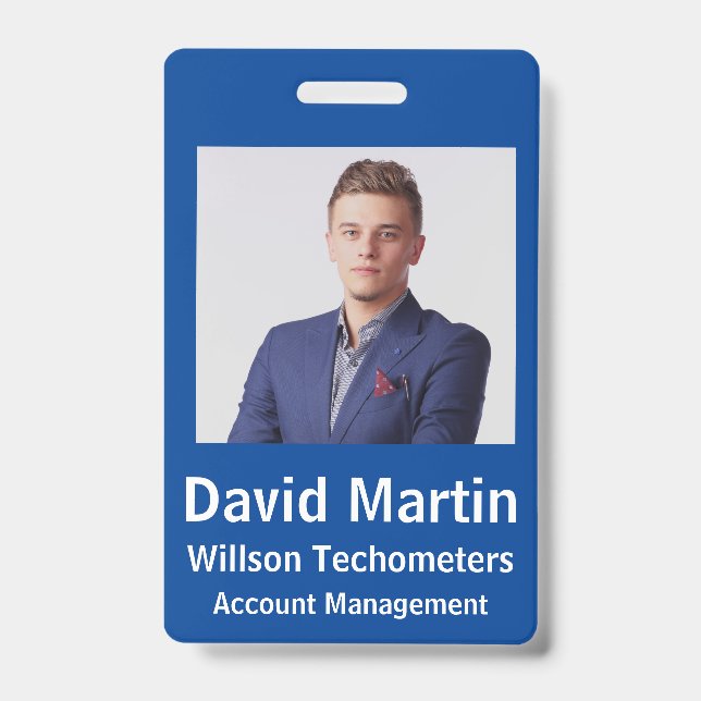 Employee Photo ID with custom details Badge (Front)