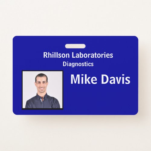 Employee Photo ID with custom details Badge