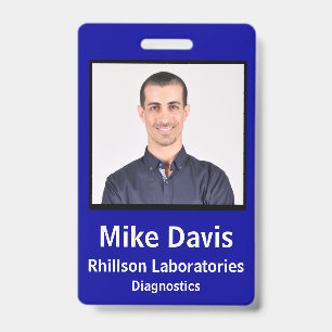 Employee Photo ID with custom details Badge