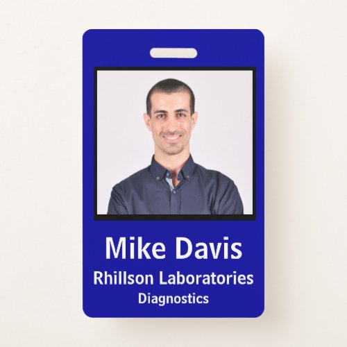 Employee Photo ID with custom details Badge