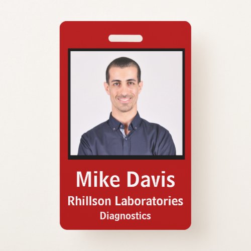 Employee Photo ID with custom details Badge