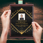 Employee Photo Logo Appreciation Business Custom Award Plaque<br><div class="desc">Company Gold Black Logo Employee Appreciation Award Plaque great to show appreciation for your employees in your company. Replace with your information,  logo and photograph. Celebrate your employee dedicated and loyal service.  Great to use during Award ceremonies for business,  sports,  government,  education and other awards ceremonies.</div>