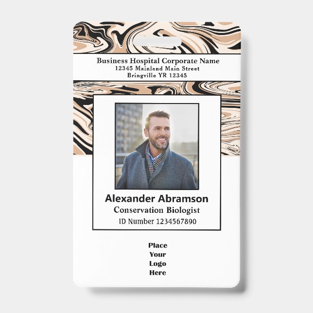 Employee Photo Logo Bar Code ID Card Personalize Badge (Front)