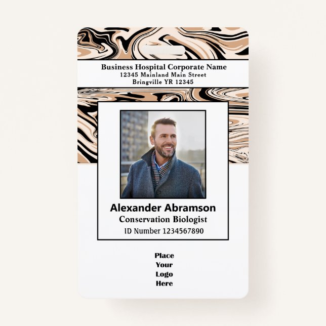 Employee Photo Logo Bar Code ID Card Personalize Badge (Front)