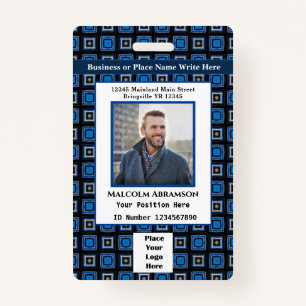 Employee Photo Logo Bar Code Name Custom Badge
