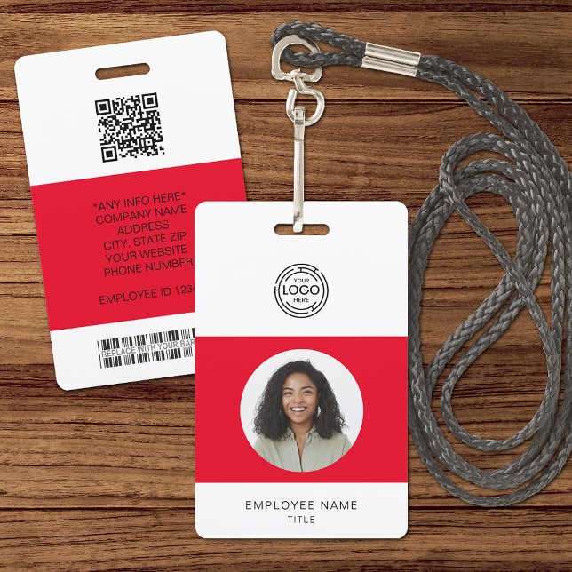 Employee Photo, Logo, Bar Code, Name ID Badge (Creator Uploaded)