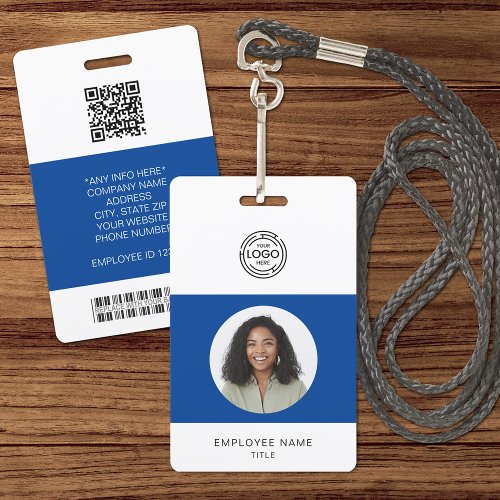Employee Photo Logo Bar Code Name ID Badge