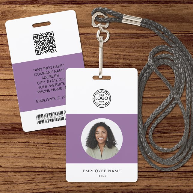 Employee Photo, Logo, Bar Code, Name ID Badge (Creator Uploaded)