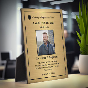  Employee Photo Logo Gold Custom Awards Plaque