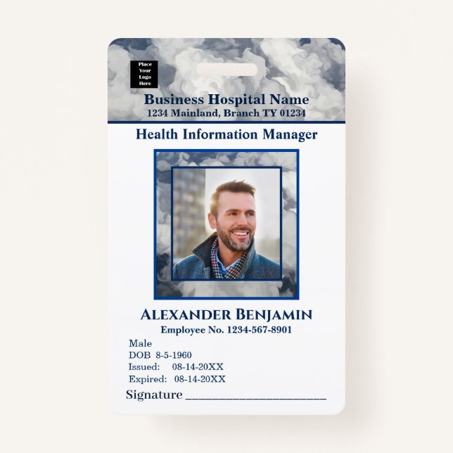 Employee Photo Logo Medical Business Custom Badge (Front)