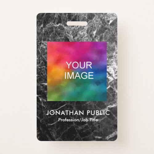 Employee Photo Logo Name And Title Modern ID Badge