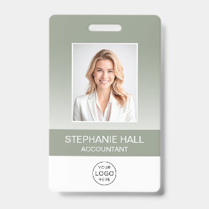 Employee Photo, Logo, Name Gradient Badge