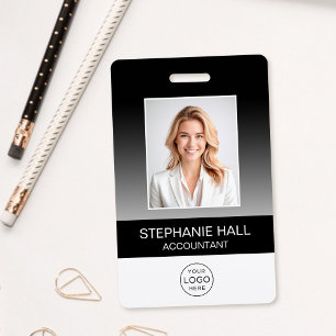 Employee Photo, Logo, Name Gradient Badge