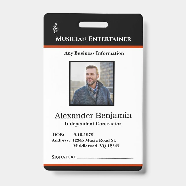 Employee Photo Logo Name ID Custom Badge (Front)