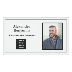 Employee Photo Logo Name ID Identification Modern Tag