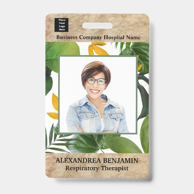 Employee Photo Medical ID Card Logo Personalized  Badge (Front)