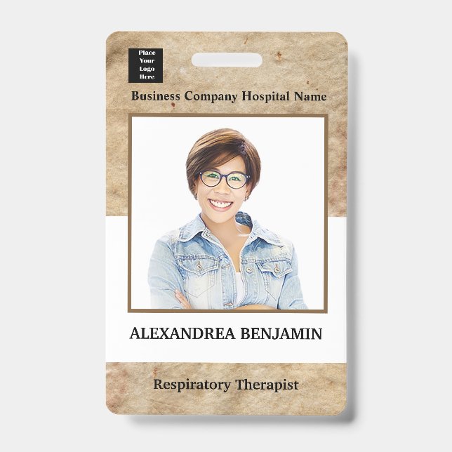 Employee Photo Medical ID Card Logo Personalized   Badge (Front)