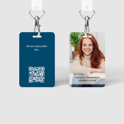 Employee Photo Name and Title QR Code Badge