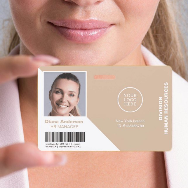 Employee Photo Name Company logo Barcode Security Badge (Creator Uploaded)