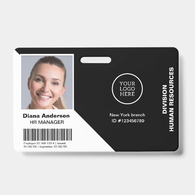 Employee Photo Name Company logo Barcode Security Badge (Front)