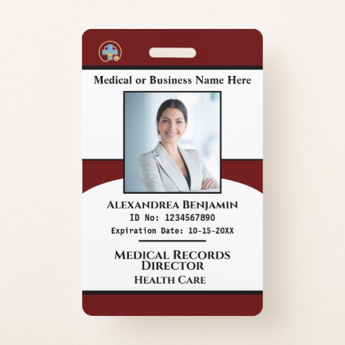 Employee Photo Name Hospital Business ID Card  Bad Badge
