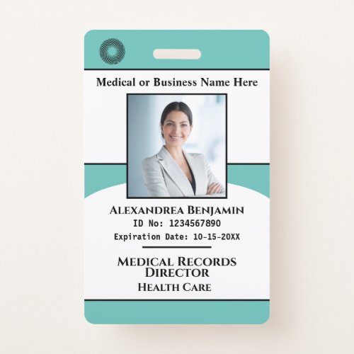 Employee Photo Name Hospital Business ID Card  Badge