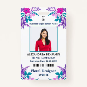 Employee Photo Name ID Identification Card Custom Badge