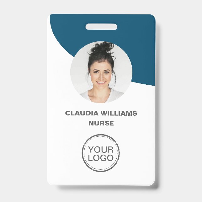  Employee Photo,Name , Logo, Bar Code Badge (Front)