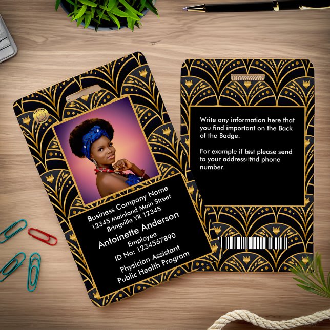 Employee Photo Name Logo Bar Code Business Badge (Creator Uploaded)