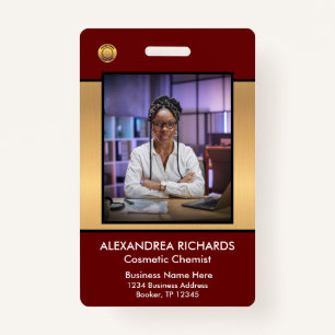 Employee Photo Name Logo Bar Code ID Card Custom Badge