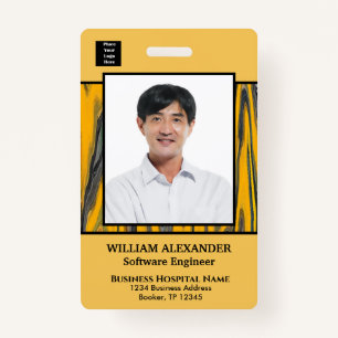 Employee Photo Name Logo Bar Code ID Card Custom Badge