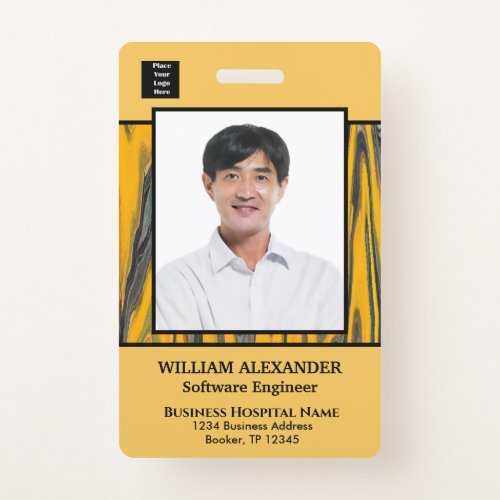 Employee Photo Name Logo Bar Code ID Card Custom  Badge