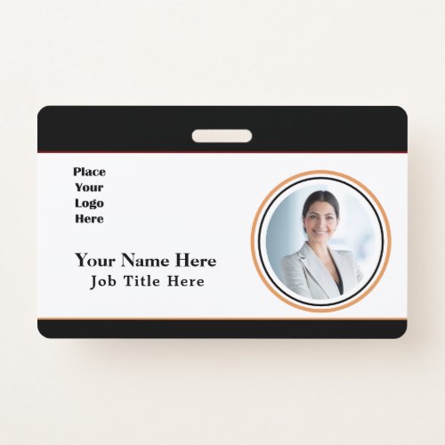 Employee Photo Name Logo Bar Code ID Custom Badge