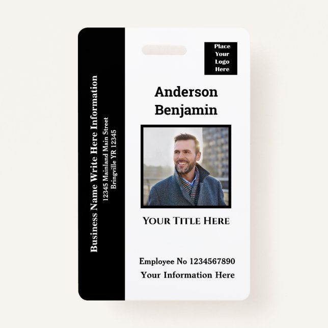 Employee Photo Name Logo ID Card Bar Code Custom Badge (Front)