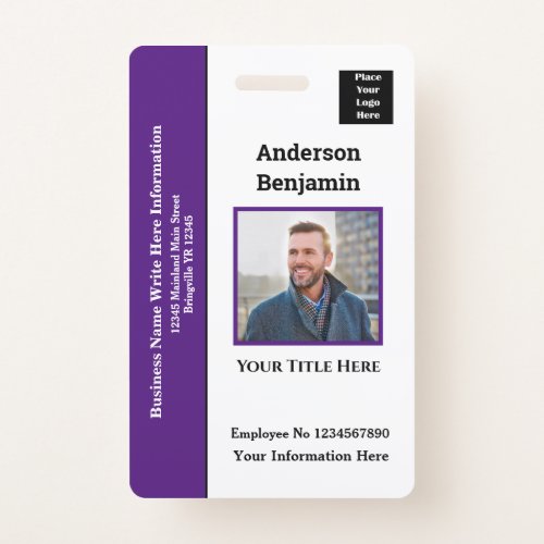 Employee Photo Name Logo ID Card Bar Code Personal Badge