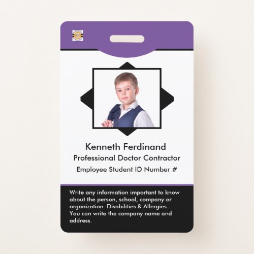 Employee Photo Name Logo Id Card Custom Badge