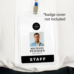 Employee photo name security ID company logo Badge