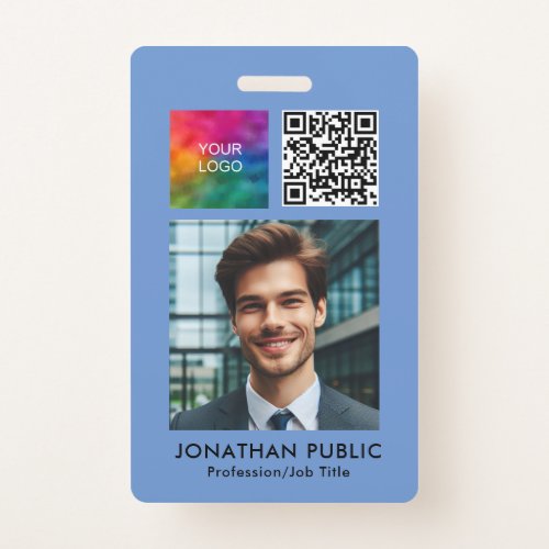 Employee Photo QR Code Business Logo Template Badge