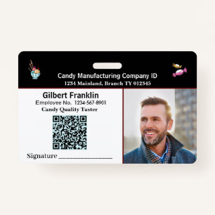 Employee Photo QR Code ID Identification Custom Badge