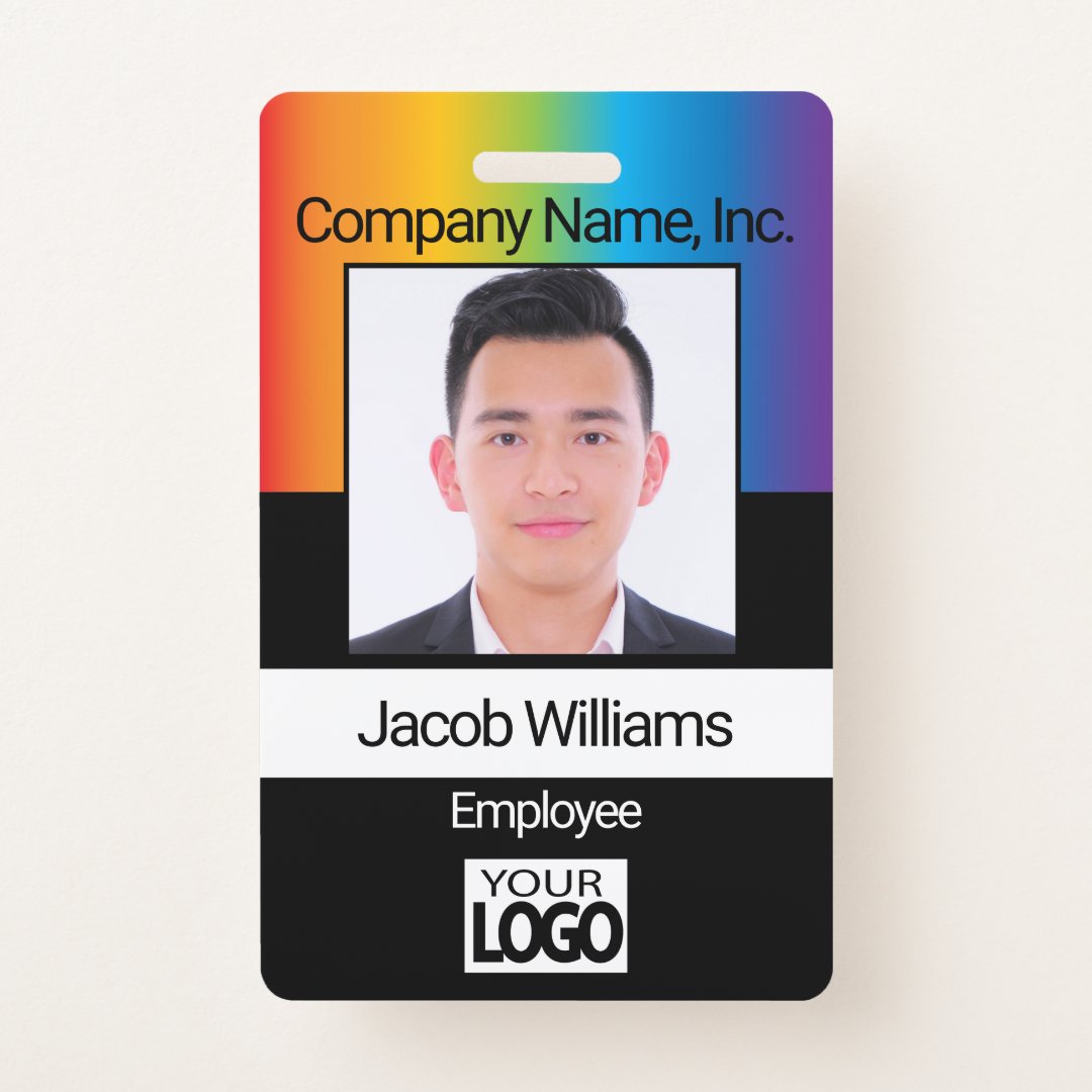 Employee Photo - Rainbow Badge | Zazzle