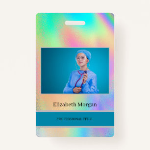 Employee Photo Rainbow Holographic Badge