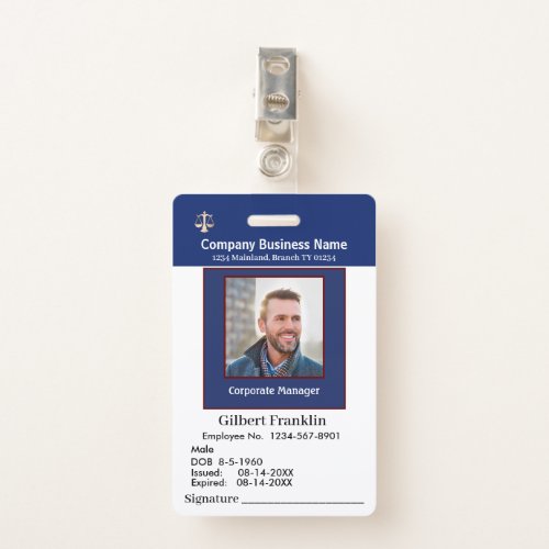  Employee Photo Signature Logo Name Custom ID Badge