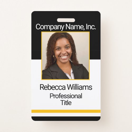Employee Picture Badge _ Black and Gold