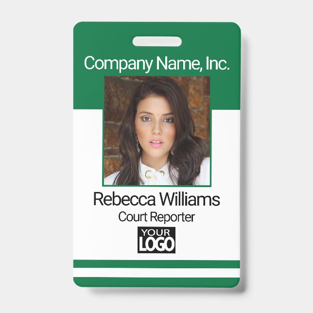 Employee Picture Badge - Green (Front)