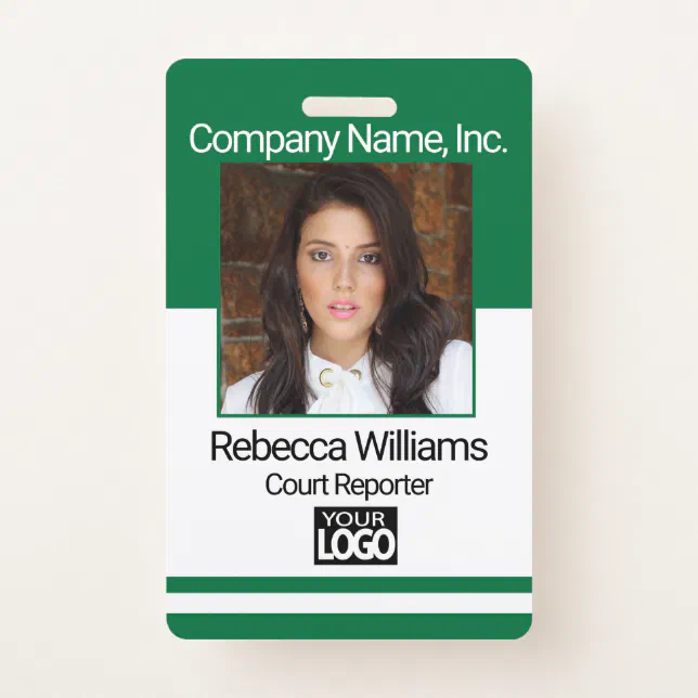 Employee Picture Badge - Green | Zazzle