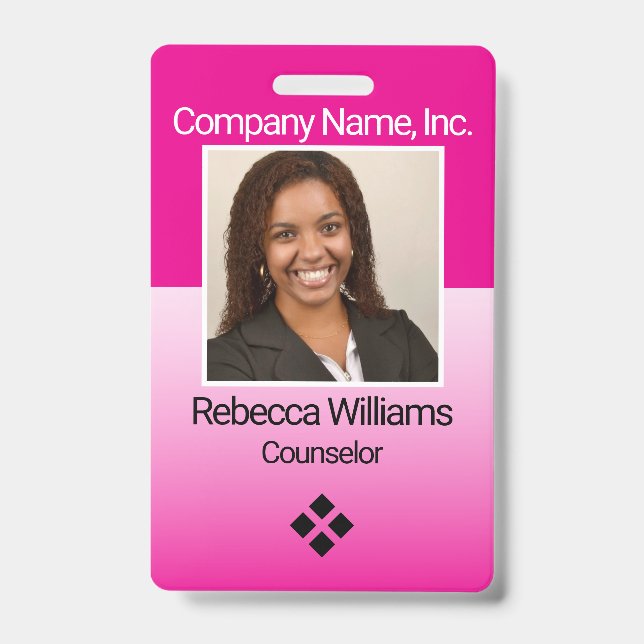 Employee Picture Badge - Pink (Front)